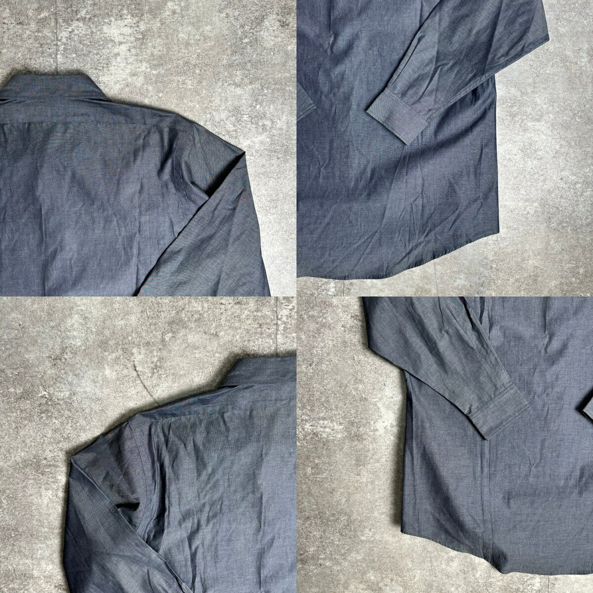 REGULAR COLLAR SHIRT UNSH Gray Open Cotton Shirt Size XL