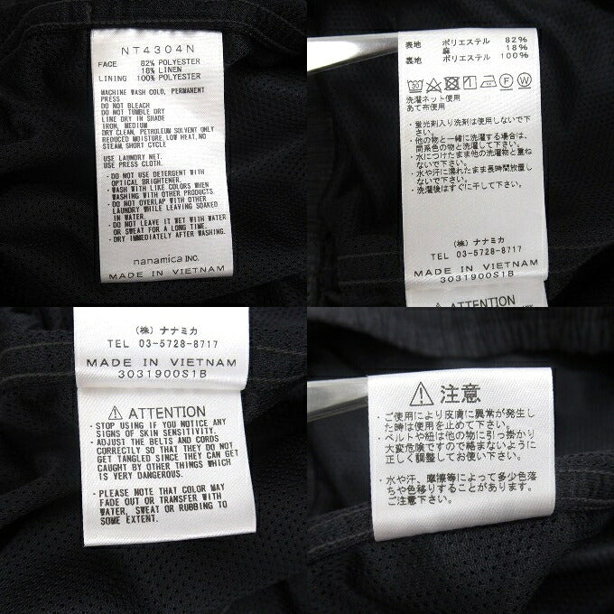 THE NORTH FACE PURPLE LABEL Poly Linen Shorts Black Size 30