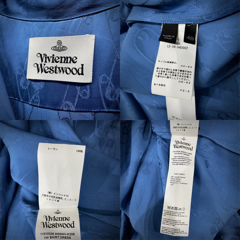 Vivienne Westwood 24AW Rayon Shirt Coat Blue Size XXL