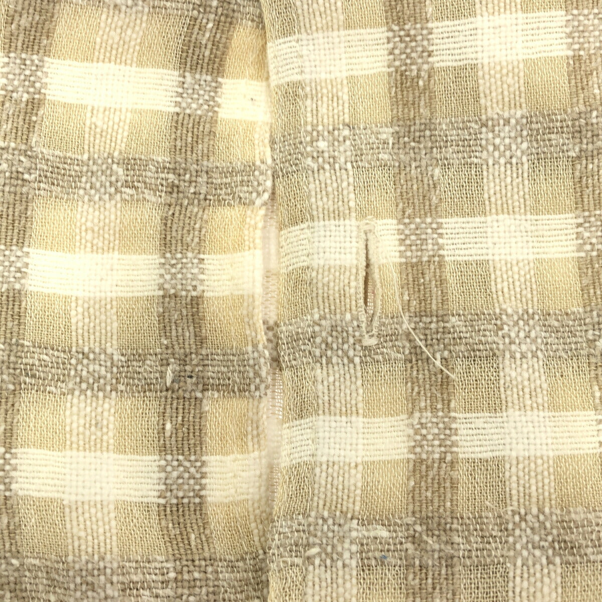 VINTAGE 50s 60s Cotton Open Collar Box Shirt Cream Size XL