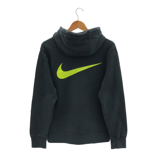 NIKE Air Max Logo Embroidered Pullover Hoodie Black Size L