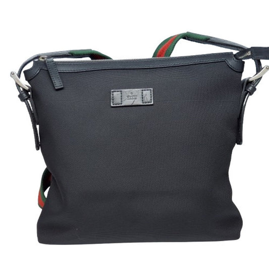 Gucci Black Sherry Line Canvas Leather