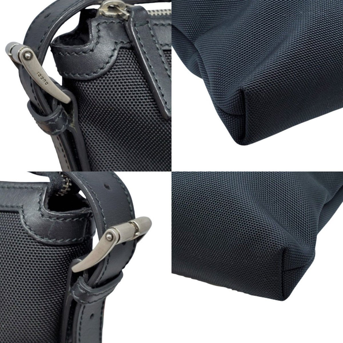 Gucci Black Sherry Line Canvas Leather