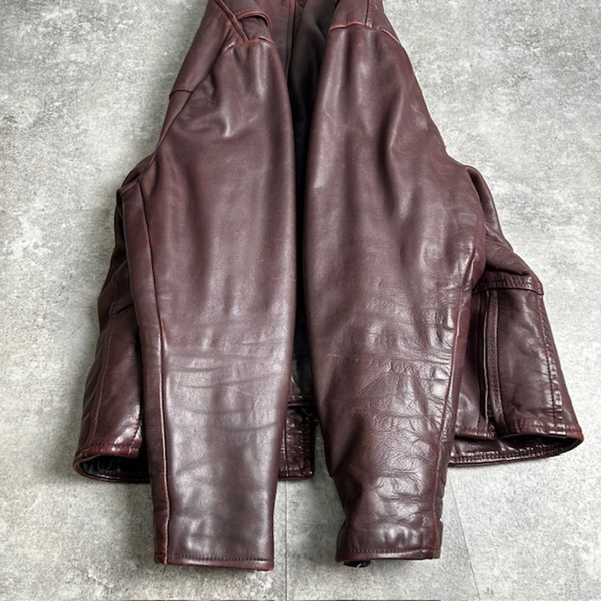 Unknown 70s-80s Vintage Burgundy Leather Jacket Size XL
