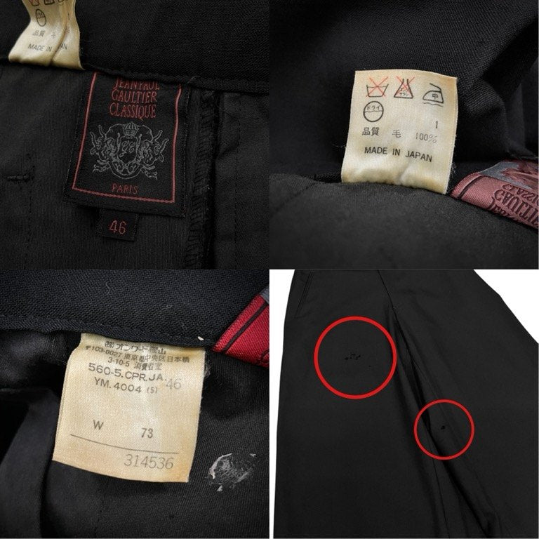 Jean Paul GAULTIER CLASSIQUE 98SS Pants Black Size 46