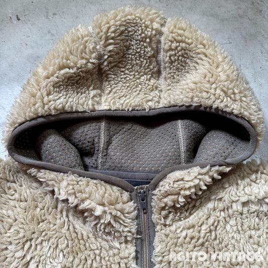 patagonia 00s Rhythm Pile Fleece Hoodie Retro Khaki Size M