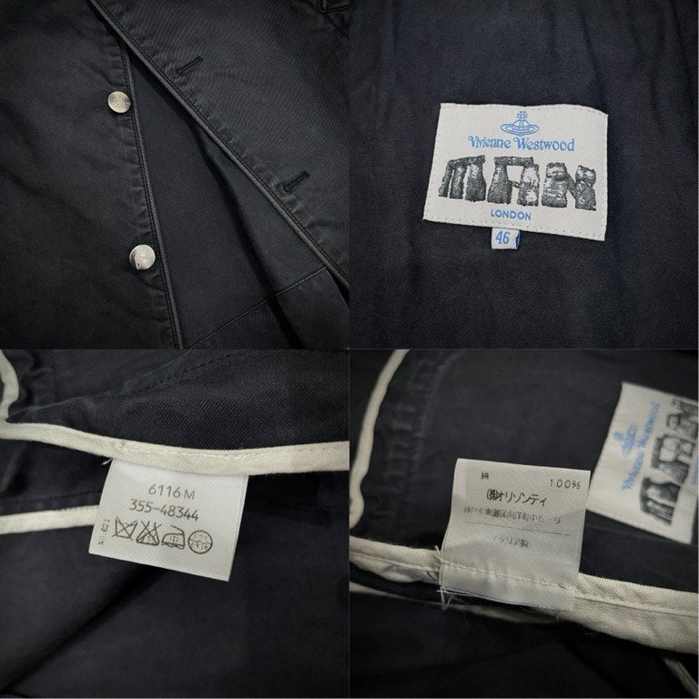 Vivienne Westwood MAN 00SS Orb Button Coat Gray Size 46