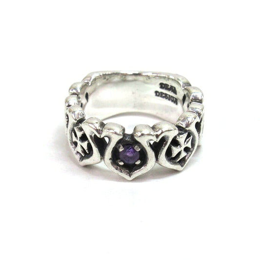 DEAL DESIGN Five Horseshoe Silver Ring Size ONE SIZE