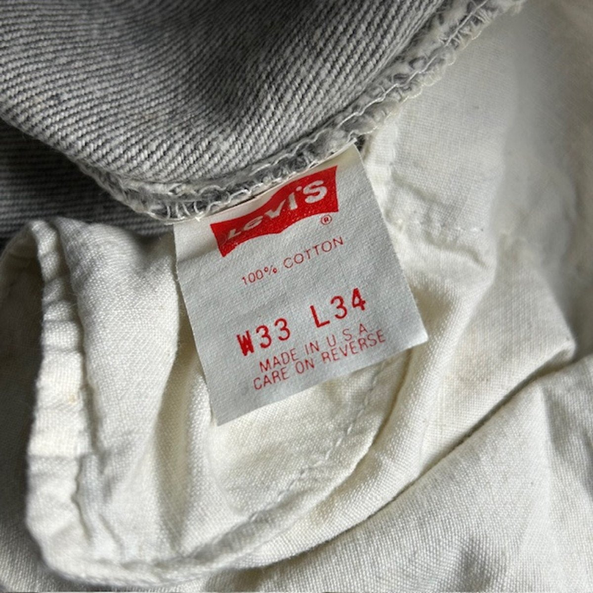 LEVI'S 90s 501-0636 USA Made Button Fly Jeans Gray Size W33
