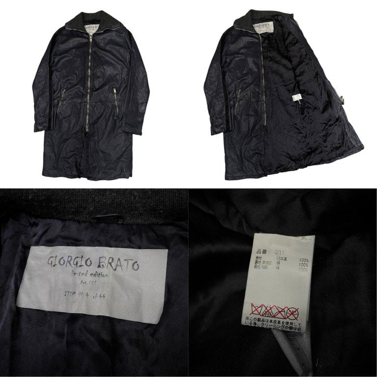 GIORGIO BRATO Limited Baby Lamb Leather Zip Coat Size 44