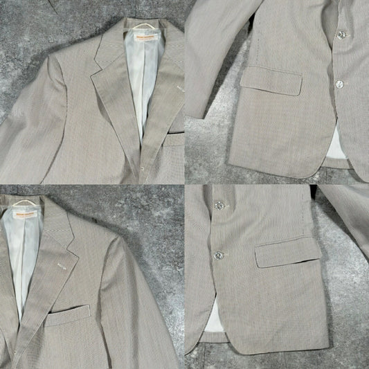 BROOKS BROTHERS 70s Pinstripe Blazer USA Made White Size 40R
