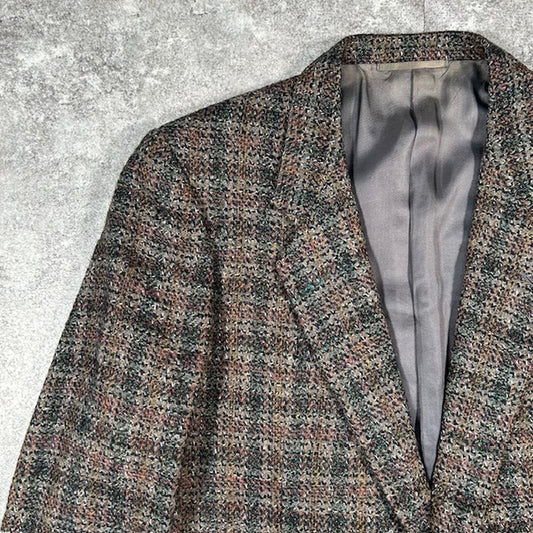 GIVENCHY 70s Wool Tweed 2B Tailored Jacket Brown Size M