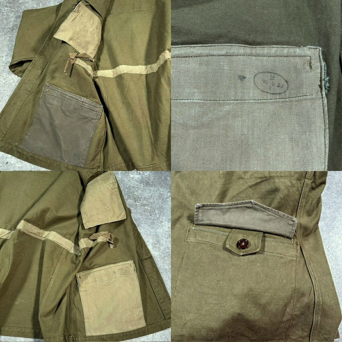 Military 50s French Army M-47 Early Jacket Green Size XXL
