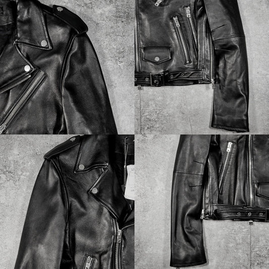 Amiri Double Riders Lamb Leather Jacket Size M