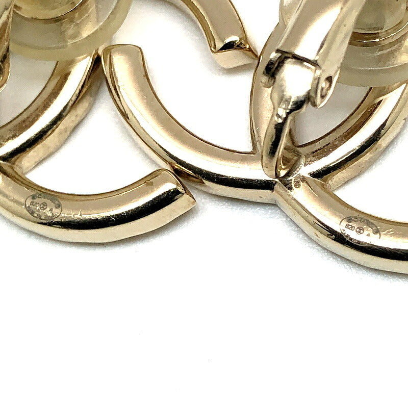 CHANEL Coco Mark Rhinestone Tone Earrings