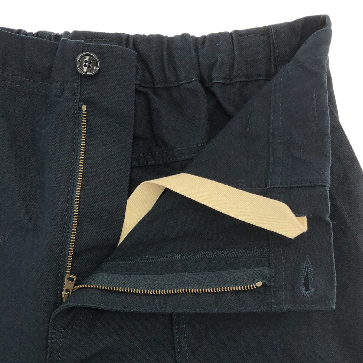GUCCI 20SS Logo Patch Loose Cotton Pants Navy Size 50