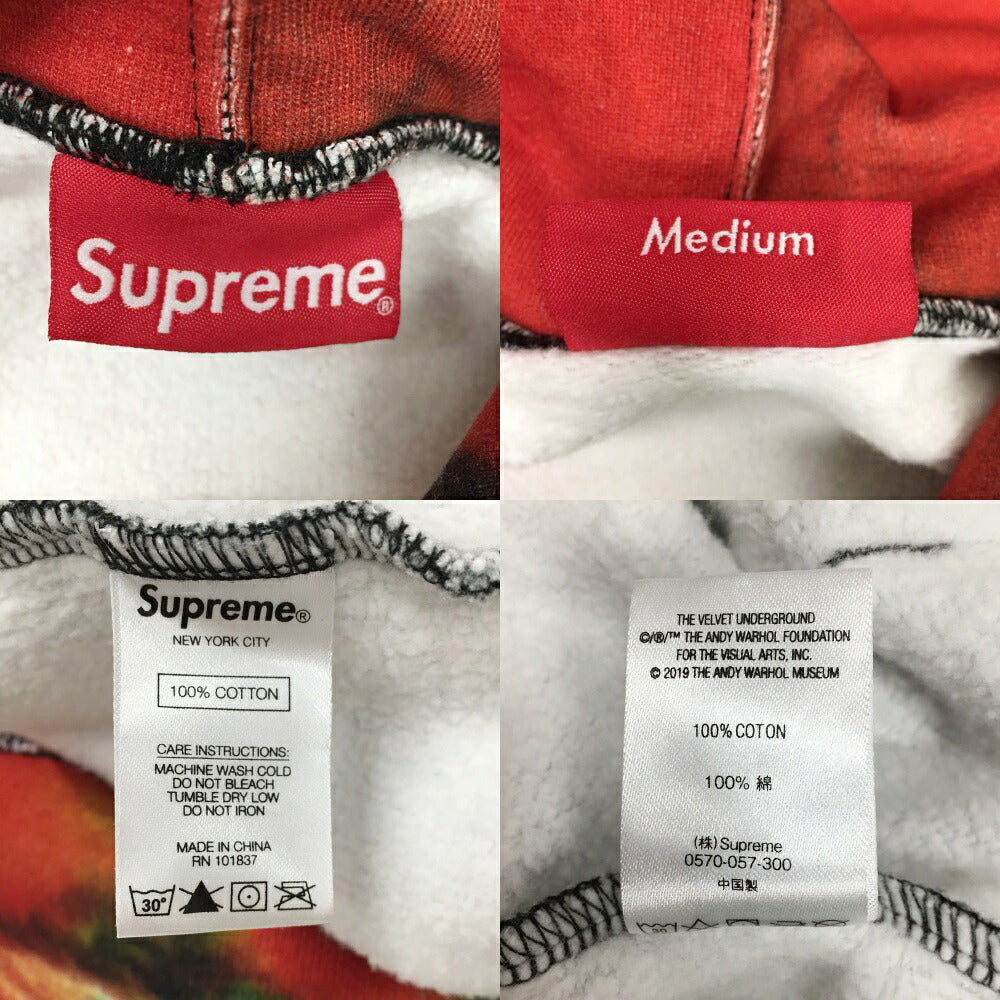 Supreme x The Velvet Underground Nico Red Black Sweatshirt Size M