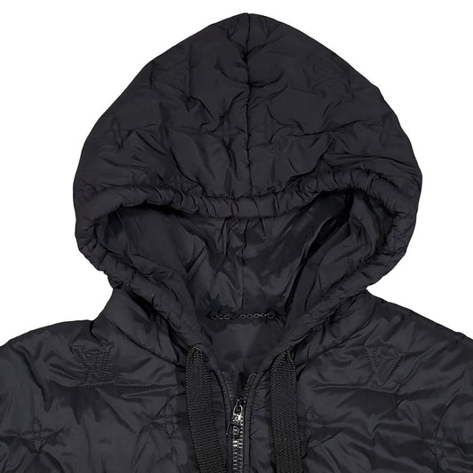 LOUIS VUITTON Black Monogram Quilted Hooded Blouson Size 50