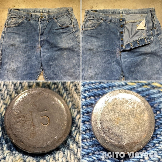 Lee RIDERS 70s 200B Bleached Selvedge Denim Size W38