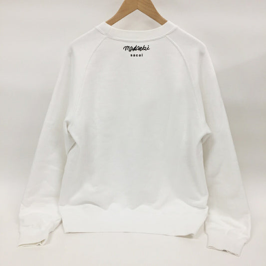 SACAI( MADSAKI Front Flock Print Sweatshirt White Size 3