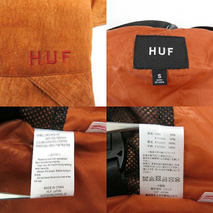 HUF Tie-Dye Puffer Jacket Orange Size S