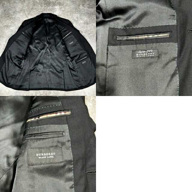 Burberry Black Label Tailored Jacket Black Slim Fit Size 36R