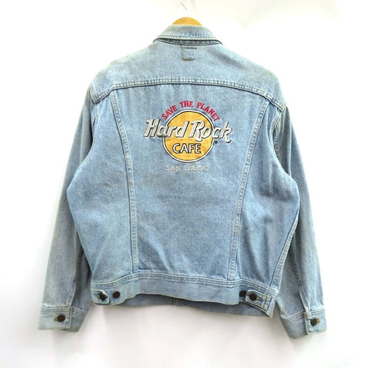 LEE 80s USA Hard Rock Cafe Embroidered Trucker Jacket Size M