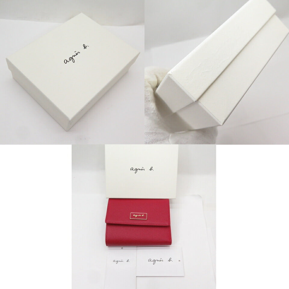 QAW agnes b. QAW01-01 Leather Wallet Red Size ONE SIZE