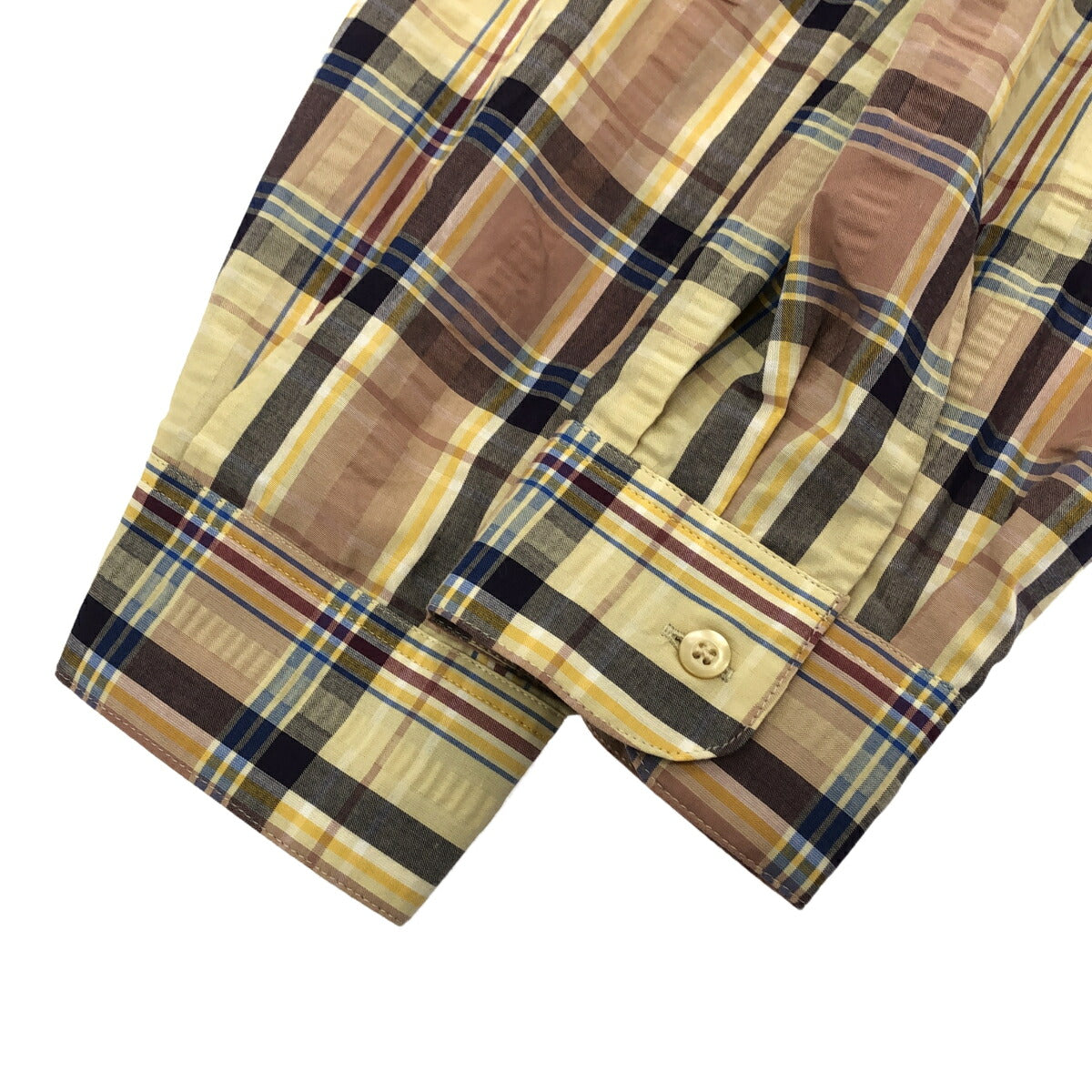 AiE Cotton Seersucker Plaid Painter Shirt Size M