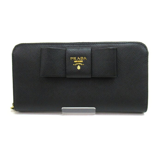 PRADA SAFFIANO FLOCCO Saffiano Wallet Black Size ONE SIZE