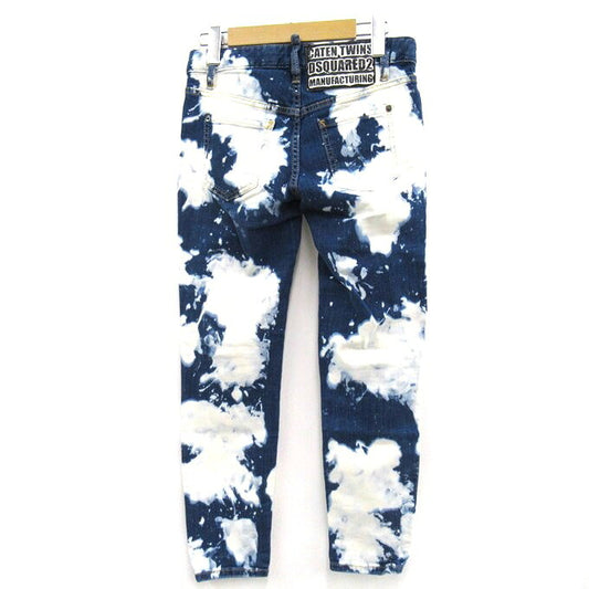 DSQUARED2 Cropped Tie-Dye Denim Jeans Indigo Size 36