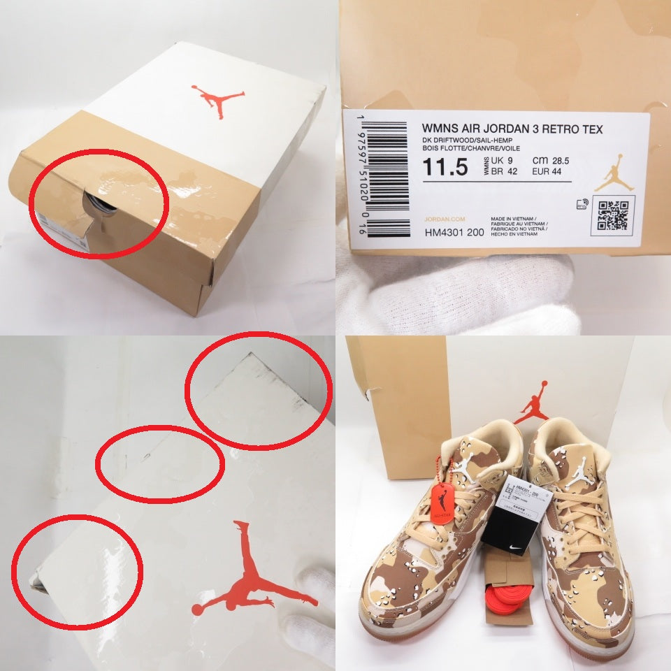 NIKE WMNS AIR JORDAN 3 Retro TEX Desert Camo Sneakers