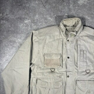 EDDIE BAUER 80s 90s Vintage Fishing Jacket Beige Size M