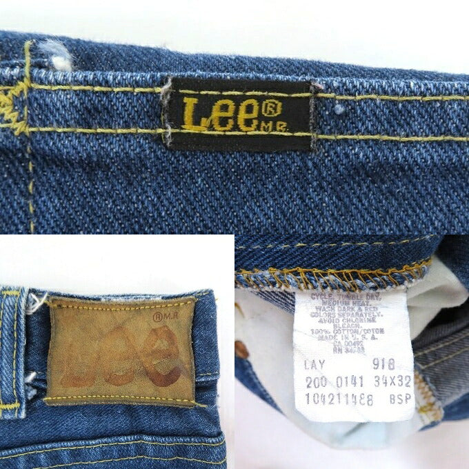 LEE 70s USA 42TALON Straight Denim Pants Indigo Size 34