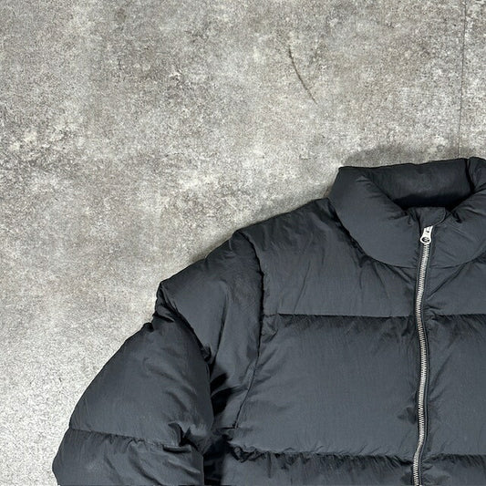 STUSSY Nylon Embroidered Logo Down Jacket Black Size S