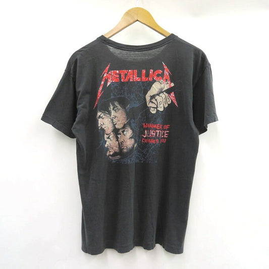 METALLICA 88' Damaged Justice Band T-Shirt Gray Size S