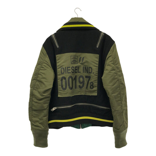 DIESEL Military Nylon Felt Wool Relax Jacket Green Size S