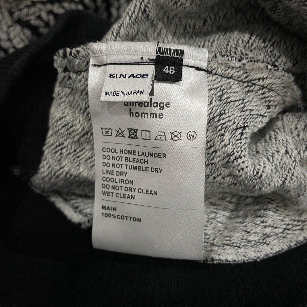 anrealage homme 24AW Rope Jacquard Hoodie Black Size 46