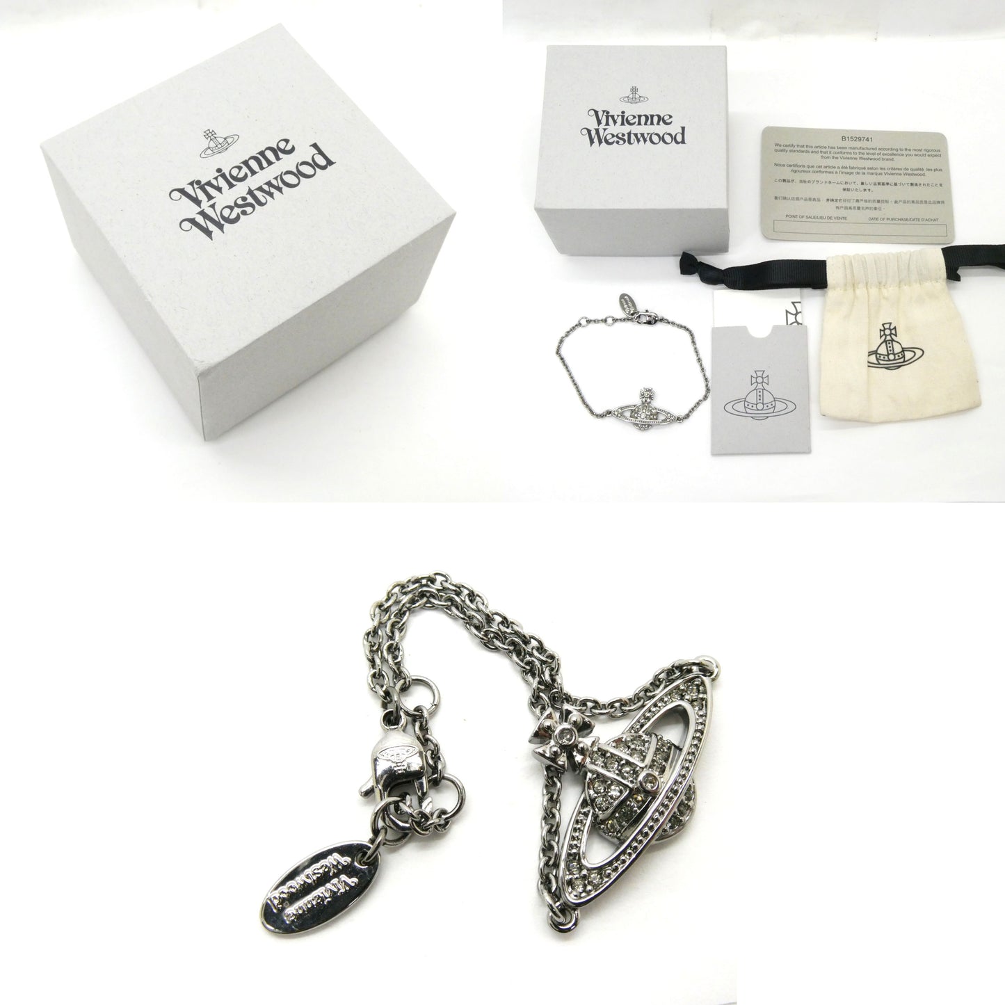 Vivienne Westwood Orb Mini Bracelet Gunmetal Size ONE SIZE