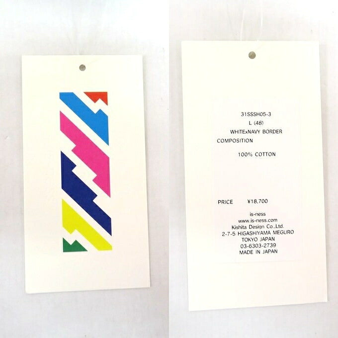is-ness 24SS Balloon Border Stripe T-Shirt Multi Size L