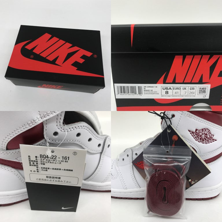 NIKE Air Jordan 1 High '85 Red/White Sneakers Size 26.0