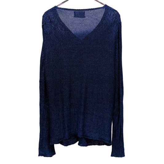 Takahiromiyashita The Soloist. Indigo Linen Cardigan Size S