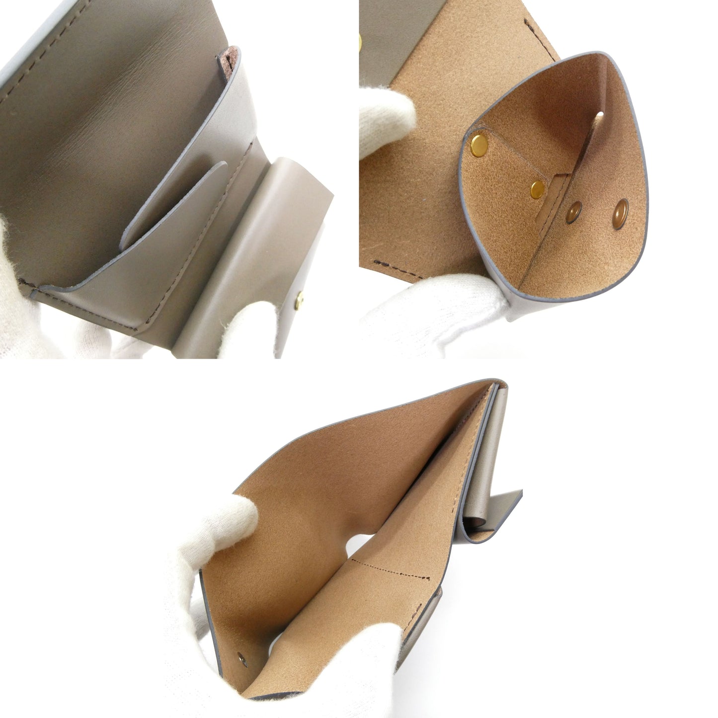 REVEL MINI Oil Leather Minimal Wallet Gray Size ONE SIZE