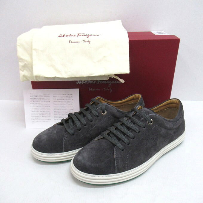 Salvatore Ferragamo Newport Suede Sneakers Gray Size 6 1/2