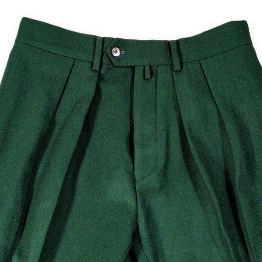 NEAT Hainsworth Melton Wool Two-Tuck Slacks Green Size 46