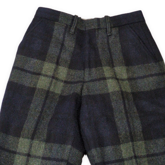 HAVERSACK Wool Check Pattern Slacks Green Size M