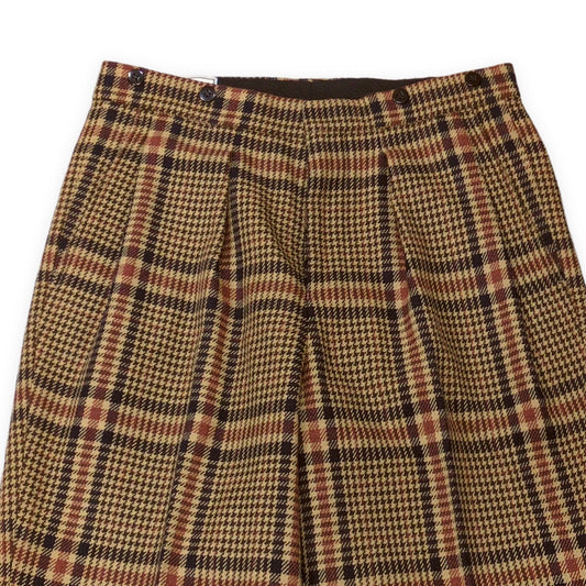 AMI Brown Check Wool Trousers Size 38