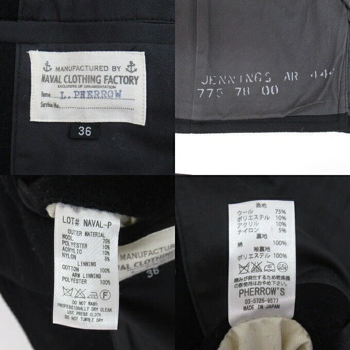 Pherrow's Naval Wool Melton Stencil Print P-Coat Size S