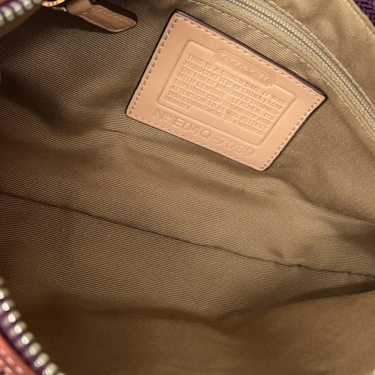 Coach Signature Monogram Canvas Suede Tassel