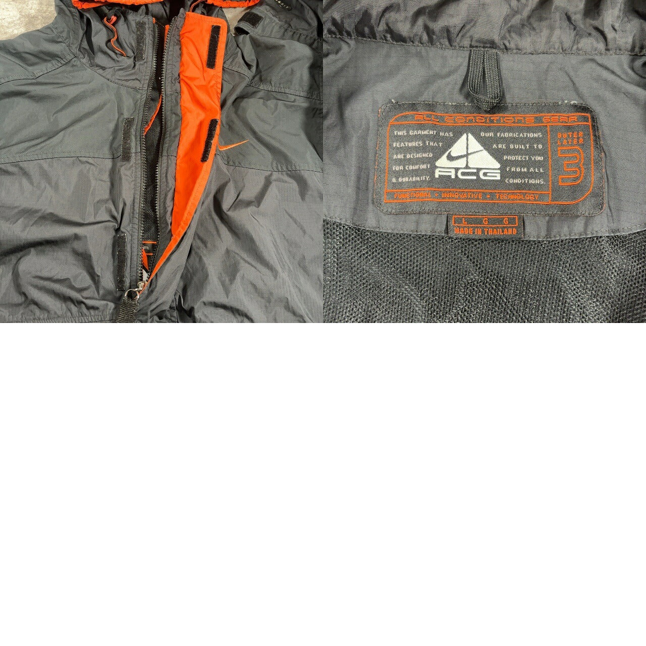 NIKE ACG 90s Gorpcore Polyester Anorak Jacket Black Hoodie Size L
